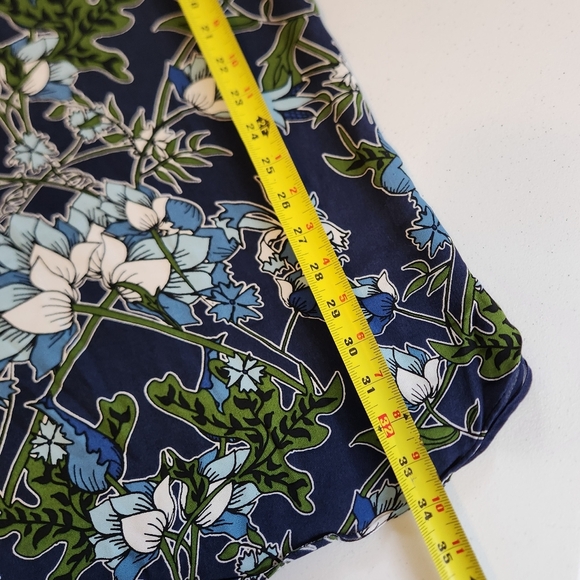 Massimo Dutti Blue Floral Sleeveless Midi Dress Summer Dressy Luxury Size 6 - Picture 7 of 12